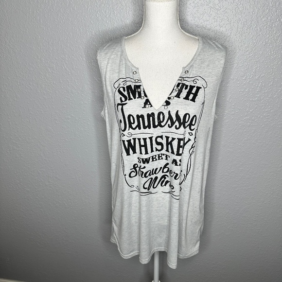 Tops - Sleeveless top with Tennessee Whisky on front XL